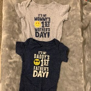Carters 12M Mothers Day & Fathers Day Onesies